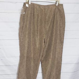 Robbie Bee Tan Black Silk Lined Pants Slacks sz 16